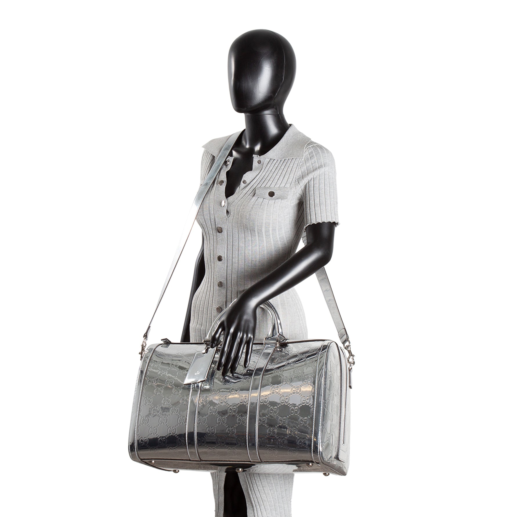 GU Guccissima Medium Mirror Effect Duffle