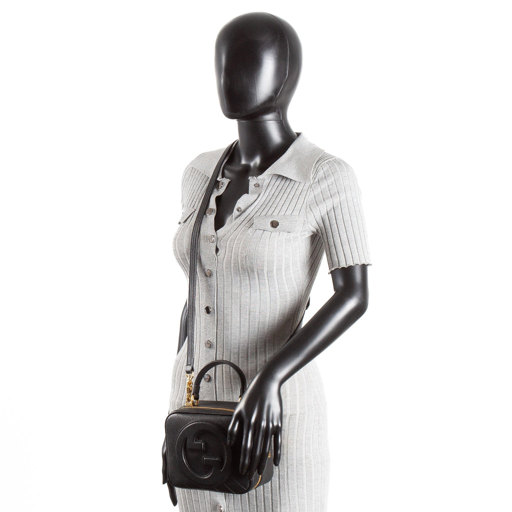 GU Leather Blondie Top Handle - Black