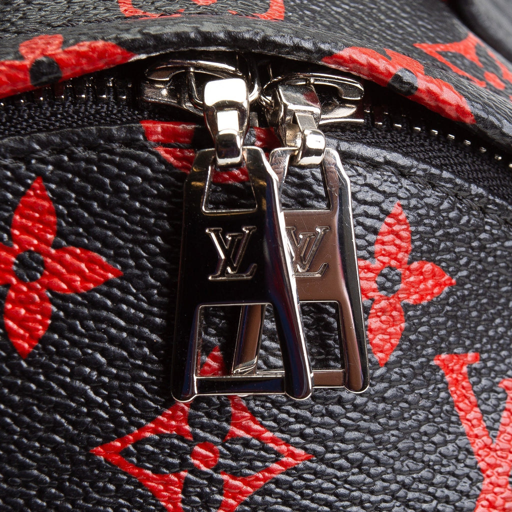LV Infarouge Monogram Palm Spring PM Backpack - Black/Red