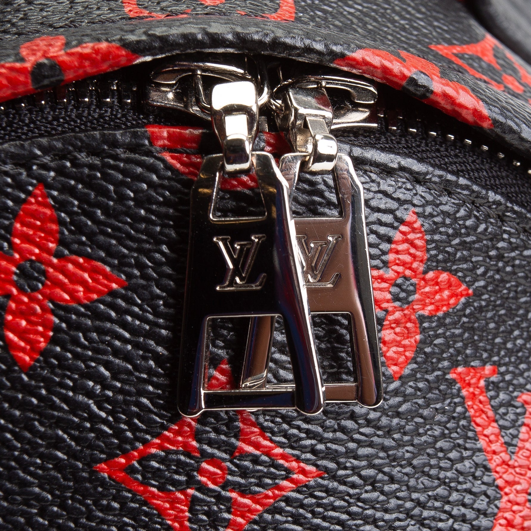 LV Infarouge Monogram Palm Spring PM Backpack - Black/Red