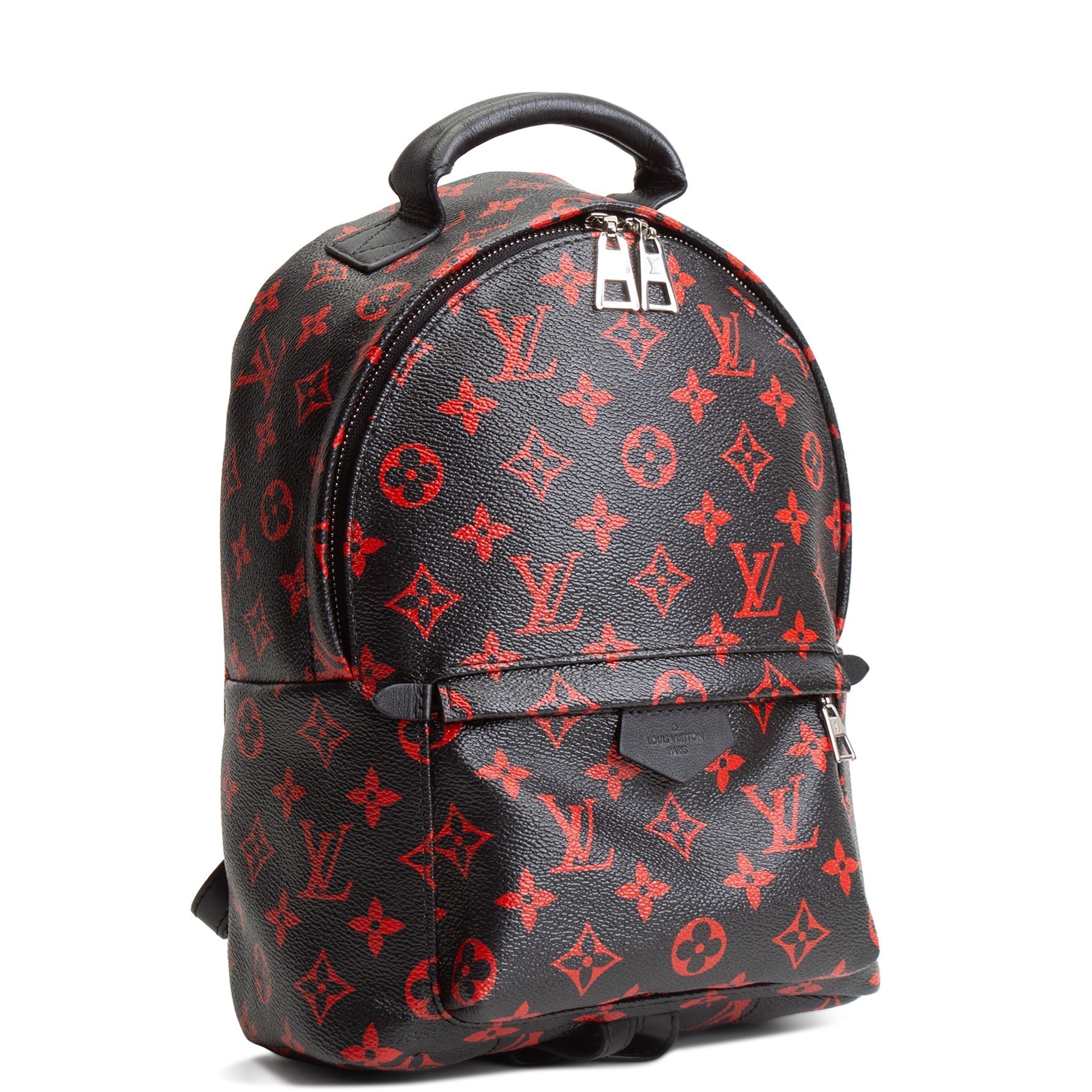 LV Infarouge Monogram Palm Spring PM Backpack - Black/Red