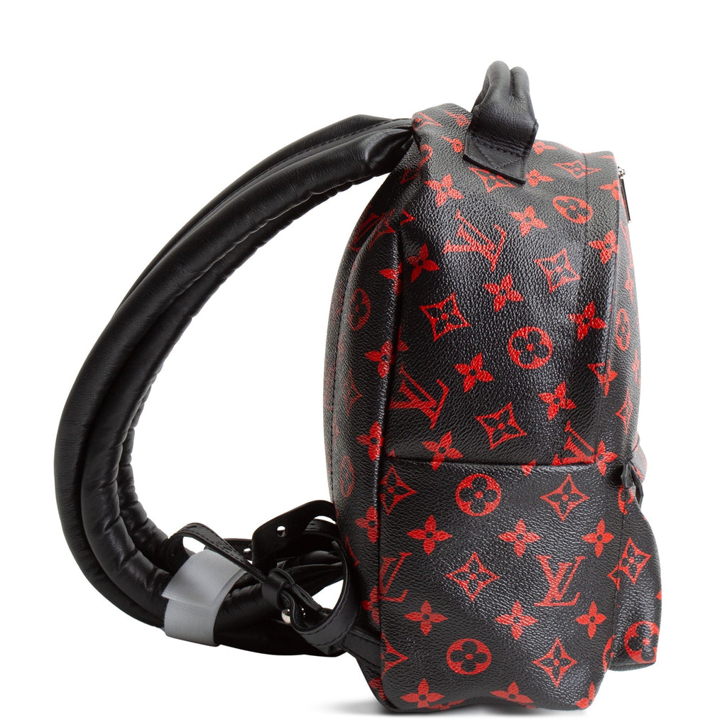LV Infarouge Monogram Palm Spring PM Backpack - Black/Red