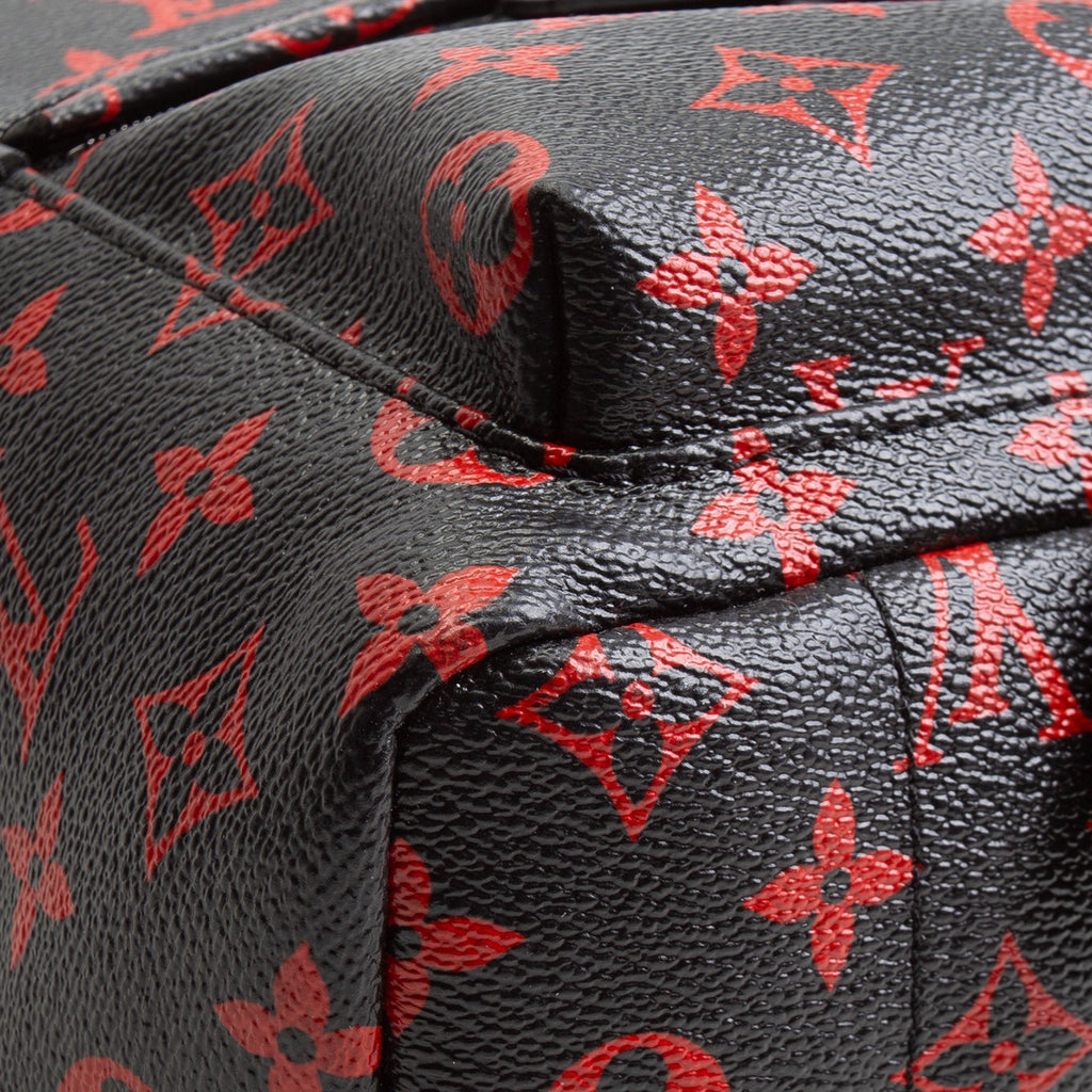LV Infarouge Monogram Palm Spring PM Backpack - Black/Red