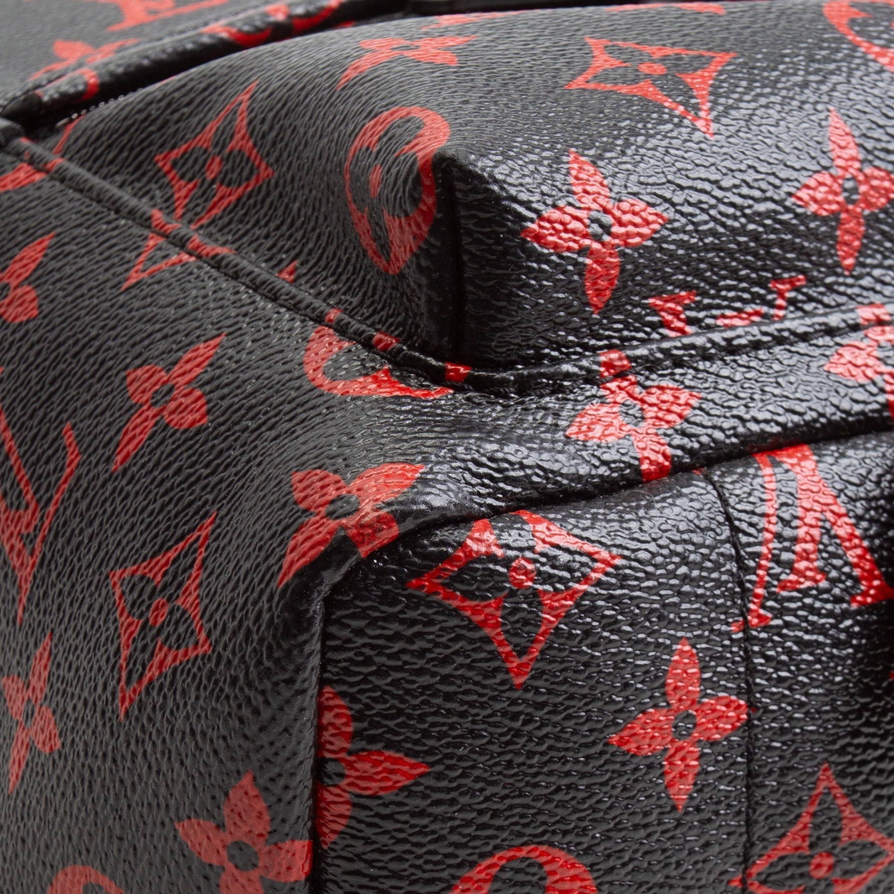 LV Infarouge Monogram Palm Spring PM Backpack - Black/Red