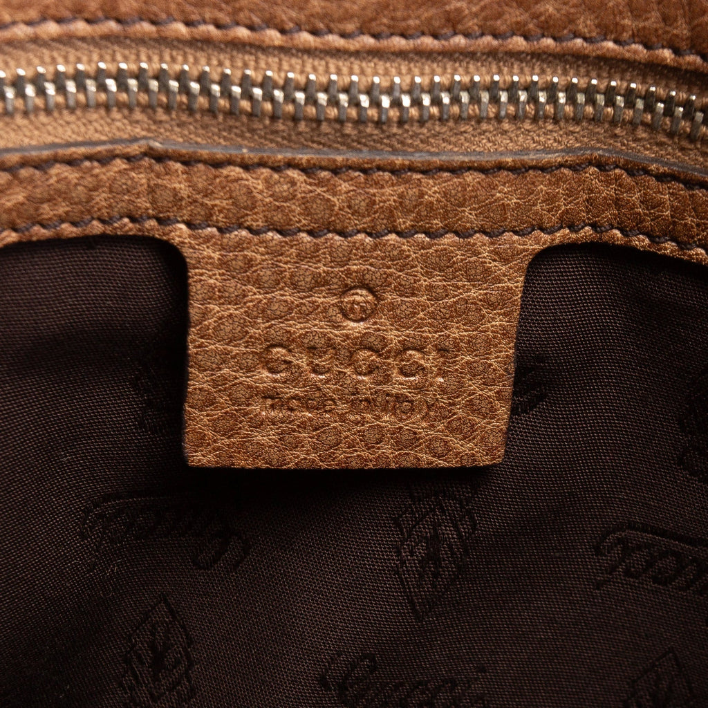GU Guccissima Bamboo Leather Handbag- Brown OUTLET FINAL SALE