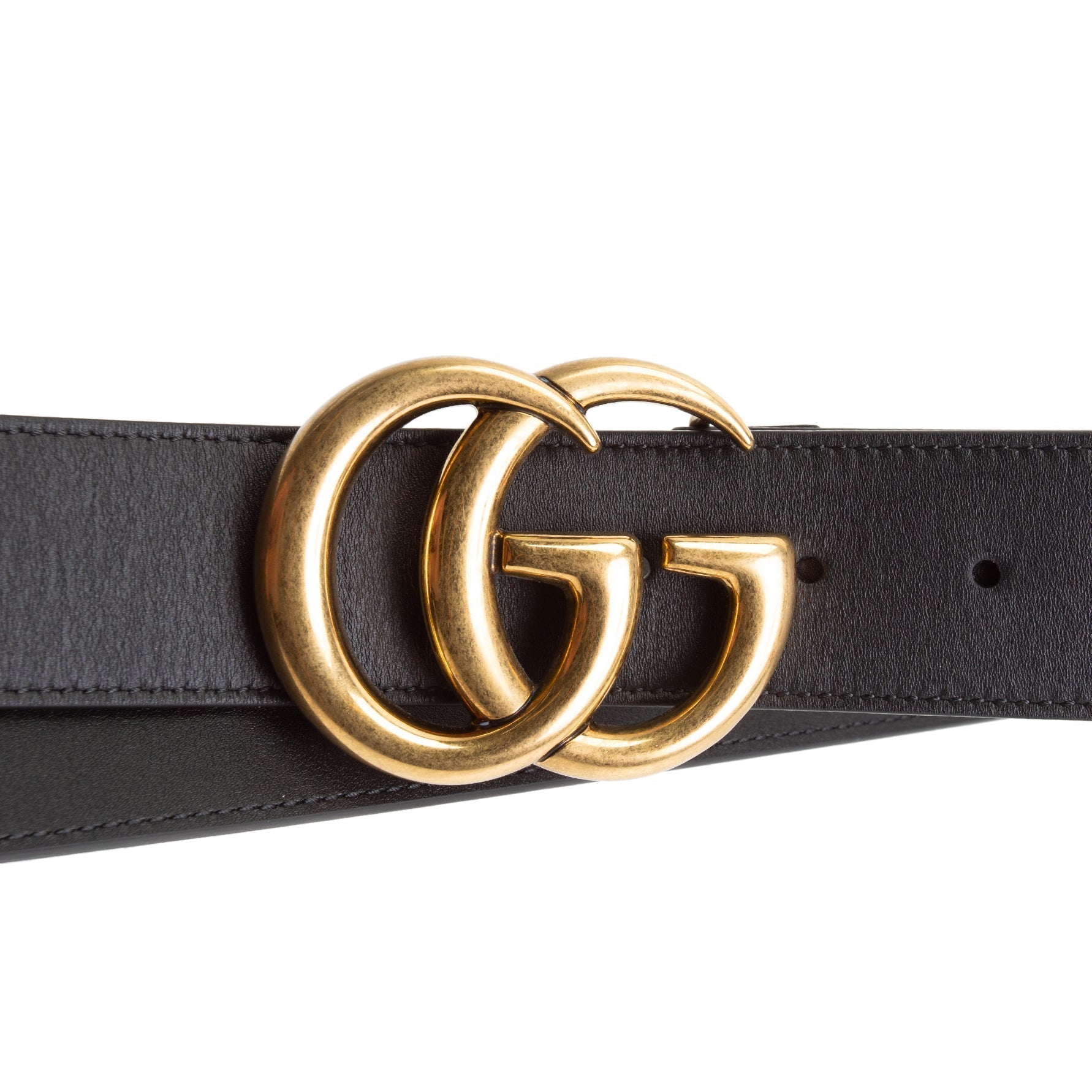 GU GG Marmont Wide Belt - Black