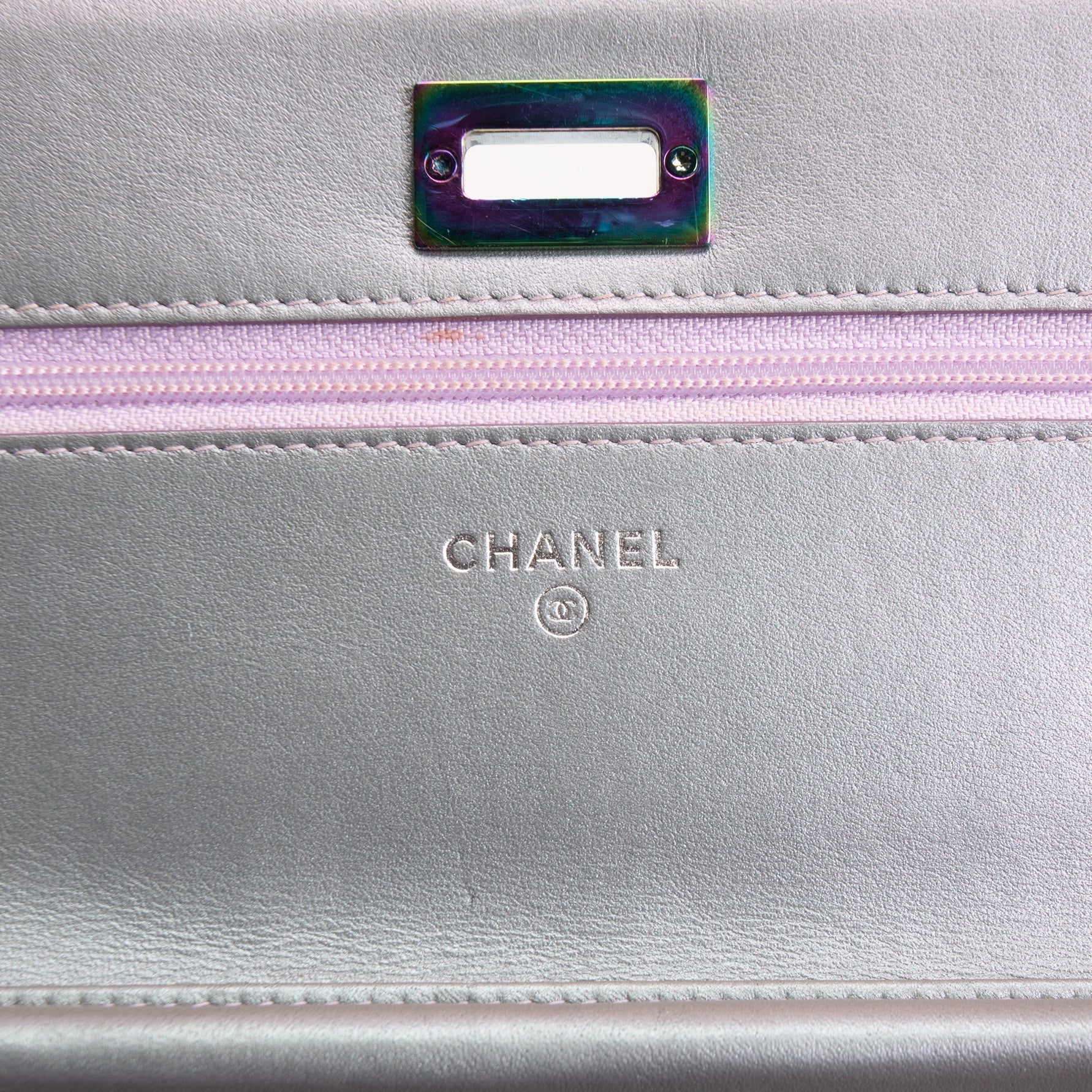 CH 255 Reissue Iridescent Quilted Wallet on Chain