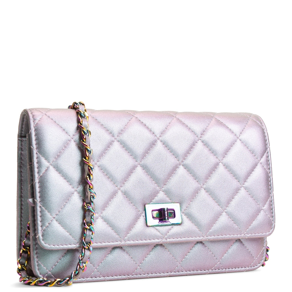 CH 255 Reissue Iridescent Quilted Wallet on Chain