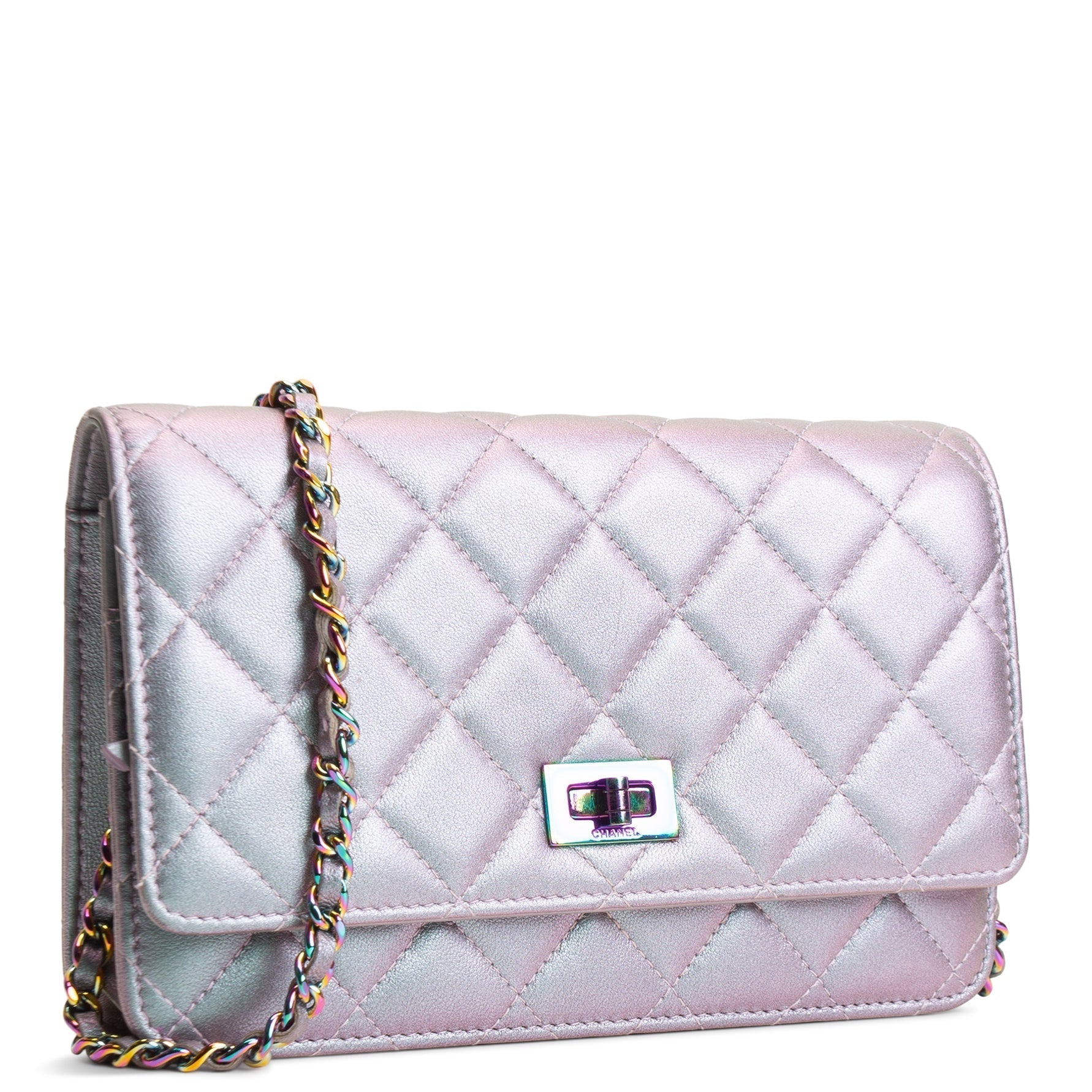 CH 255 Reissue Iridescent Quilted Wallet on Chain