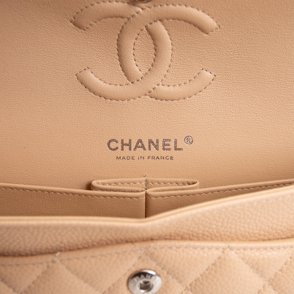 CH Classic Caviar Double Flap Small - Nude