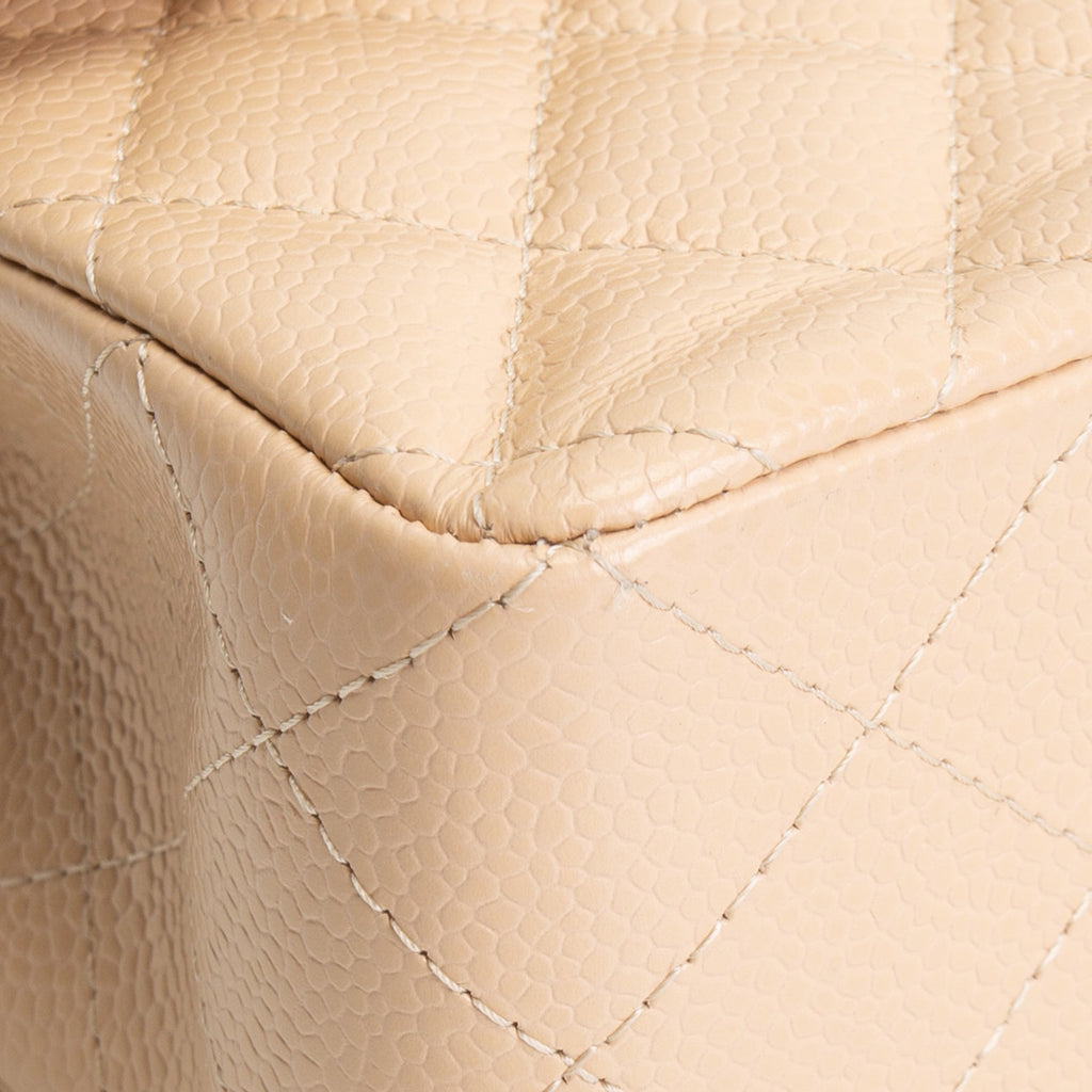 CH Classic Caviar Double Flap Small - Nude