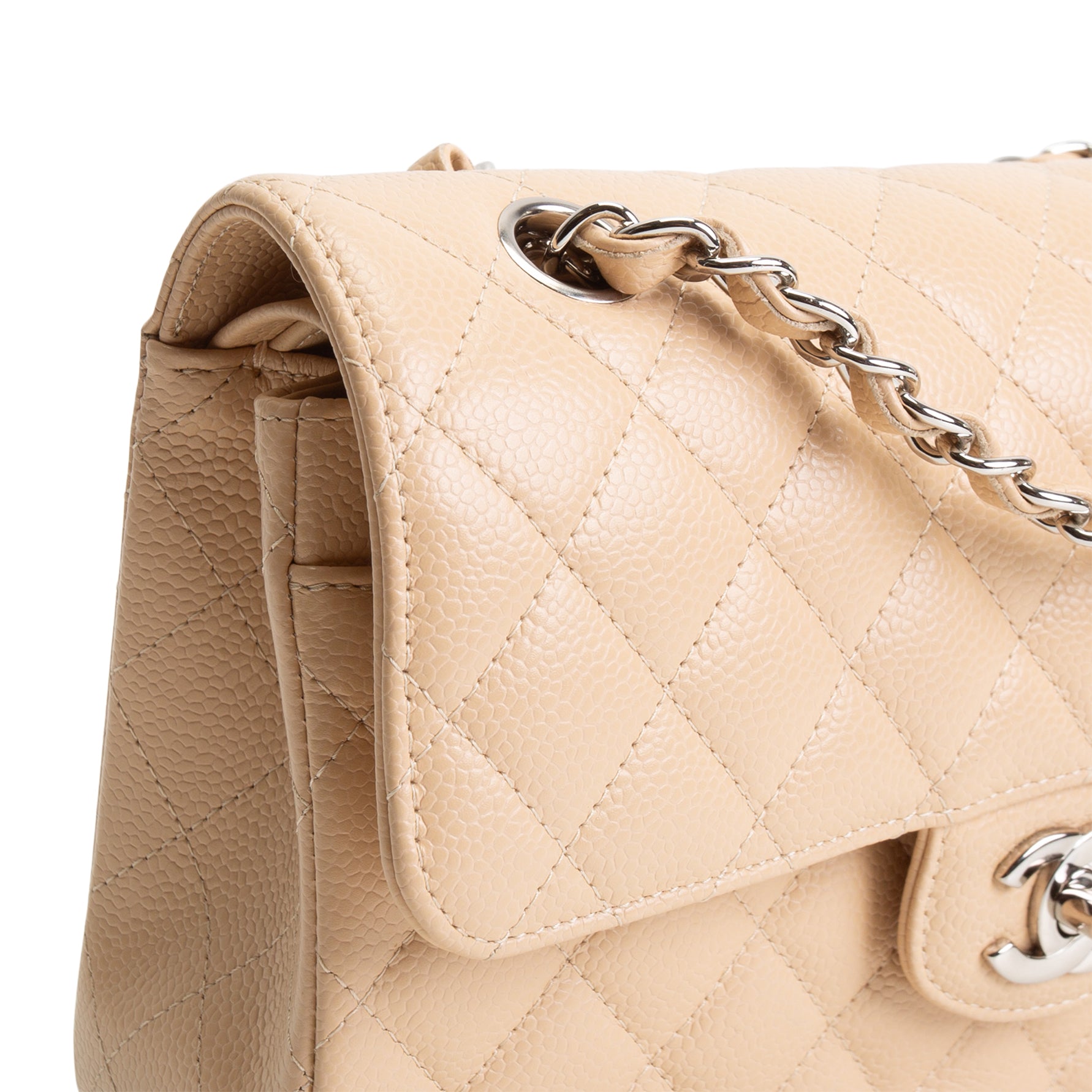 CH Classic Caviar Double Flap Small - Nude
