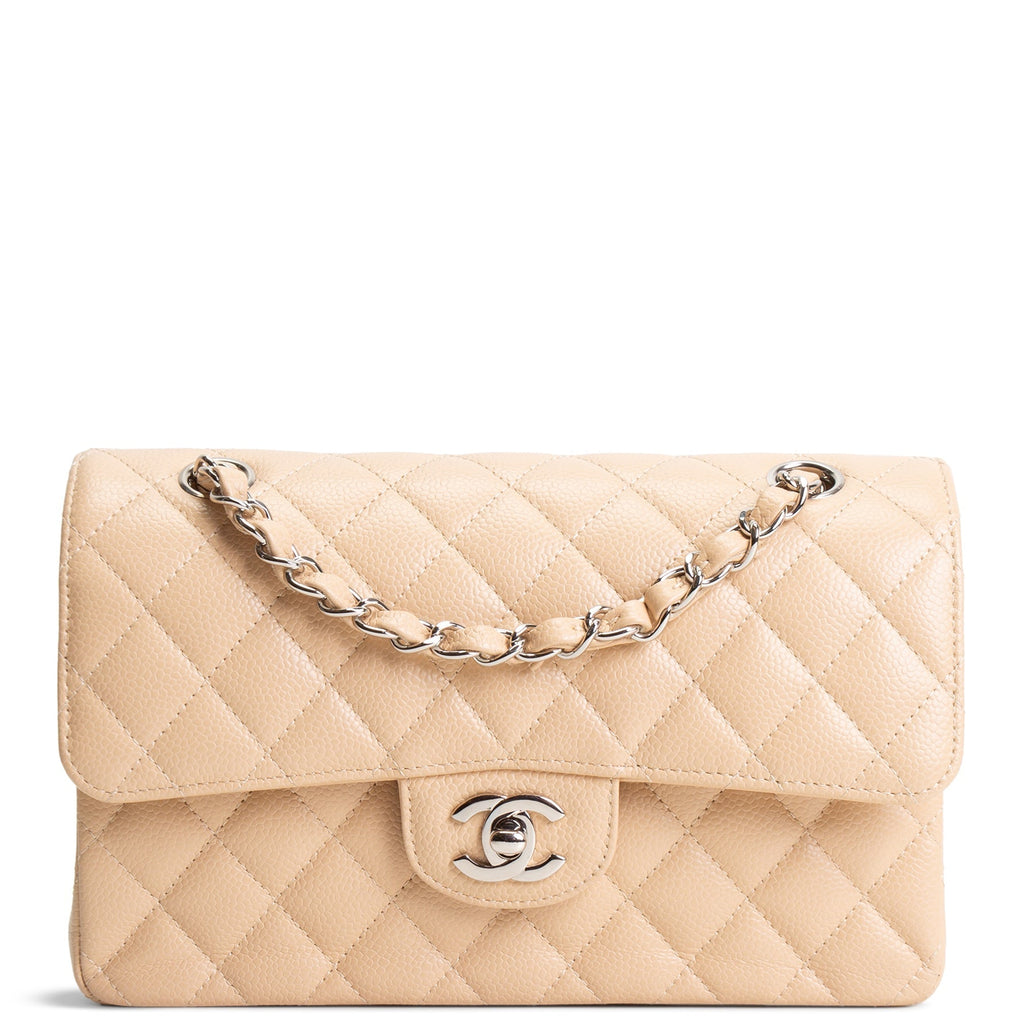 CH Classic Caviar Double Flap Small - Nude