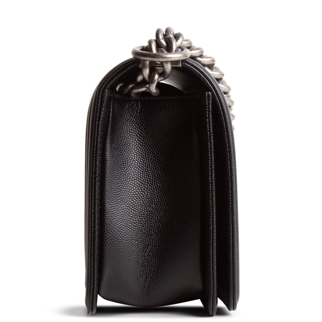 CH Boy Bag Medium Quilted Caviar - Black