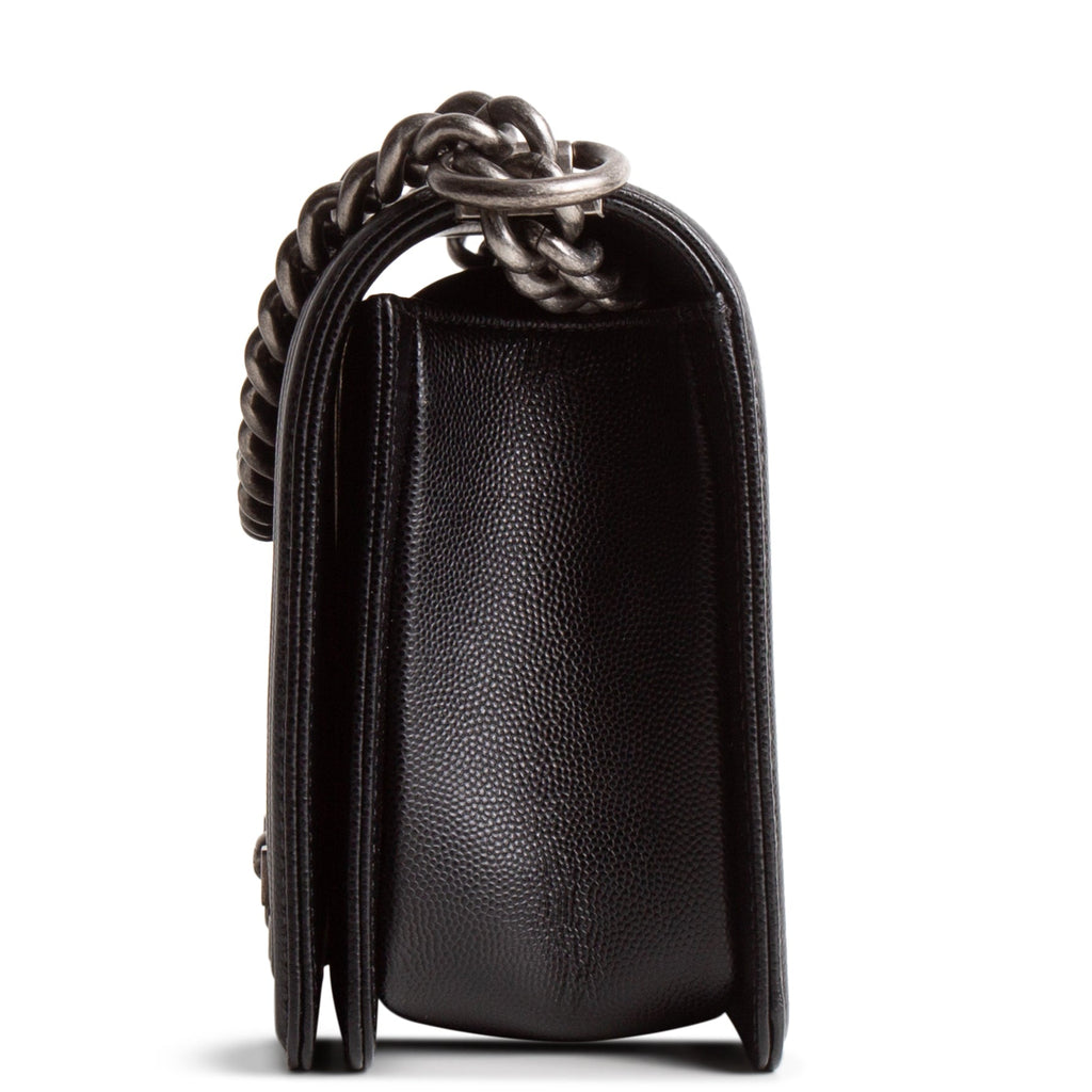 CH Boy Bag Medium Quilted Caviar - Black