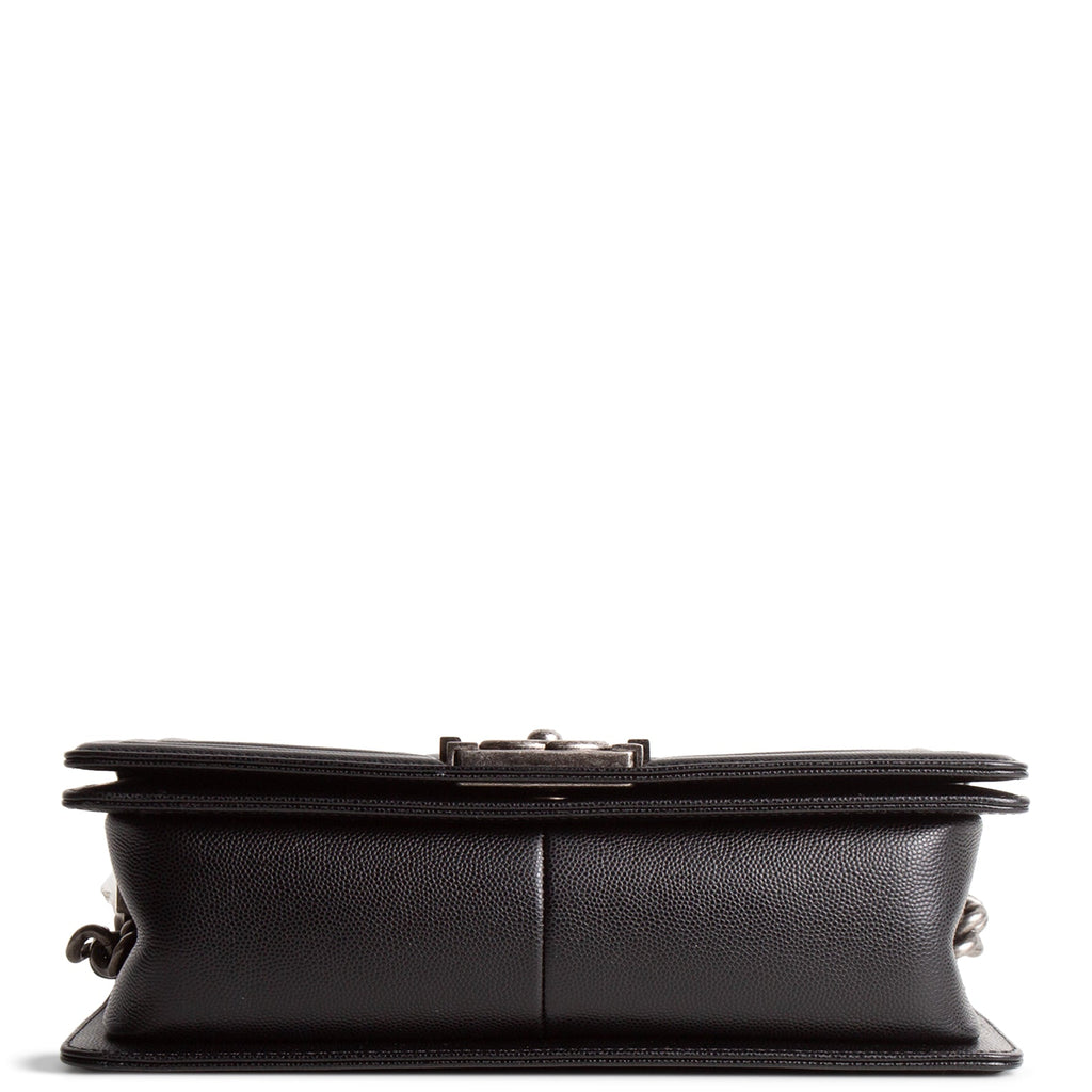 CH Boy Bag Medium Quilted Caviar - Black