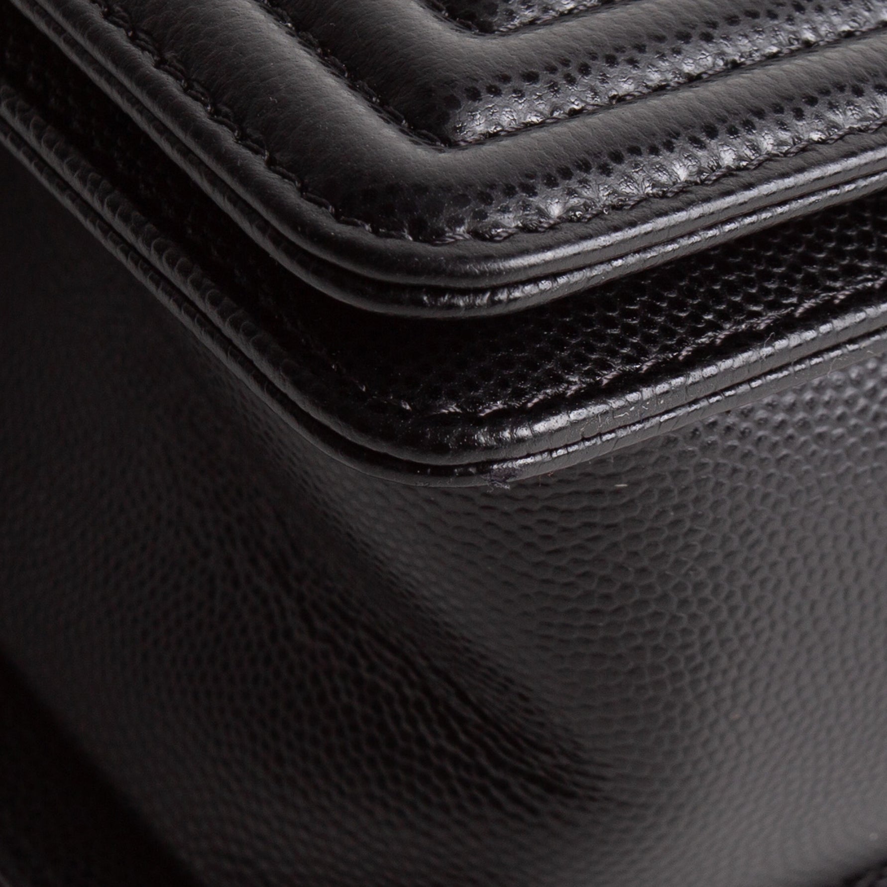 CH Boy Bag Medium Quilted Caviar - Black