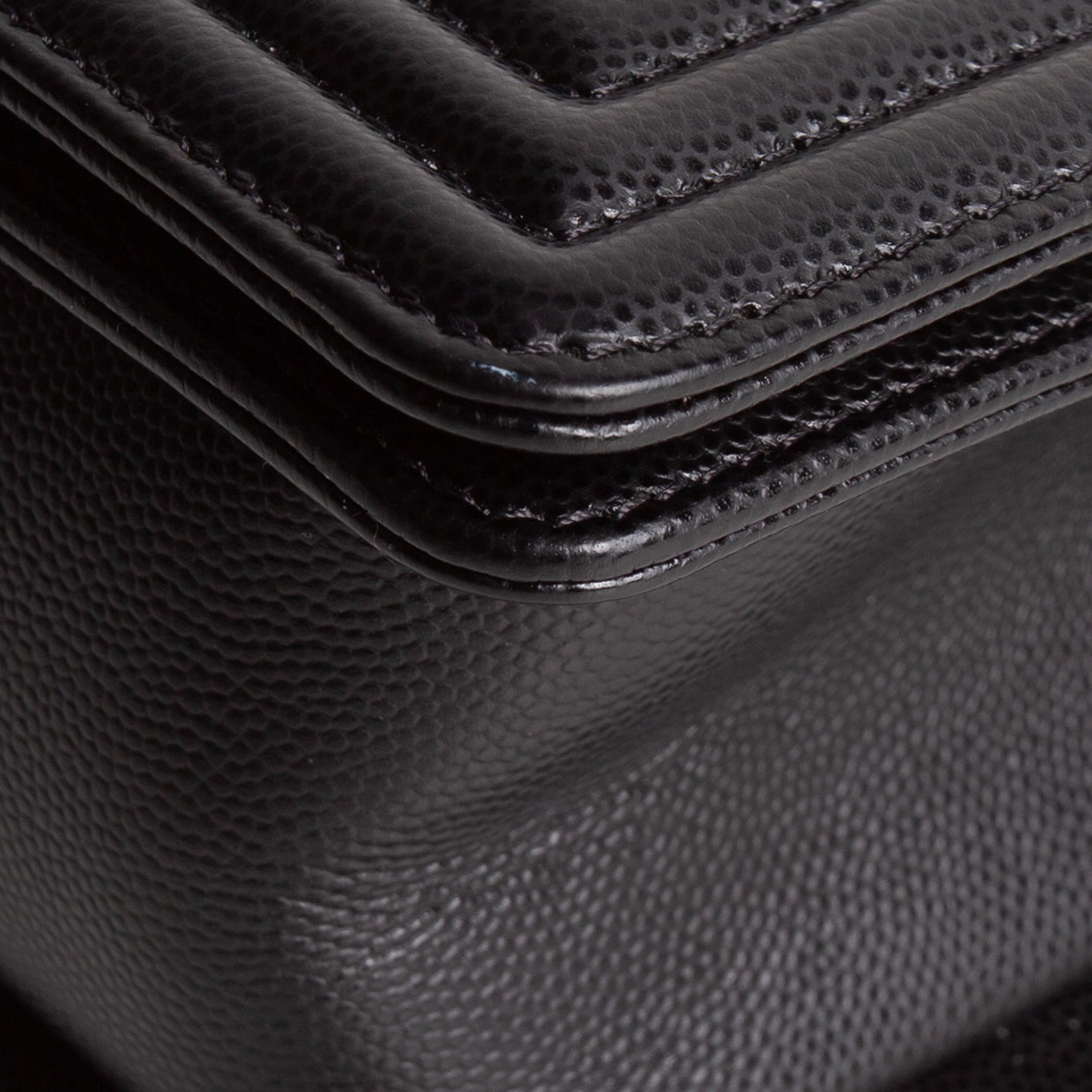 CH Boy Bag Medium Quilted Caviar - Black
