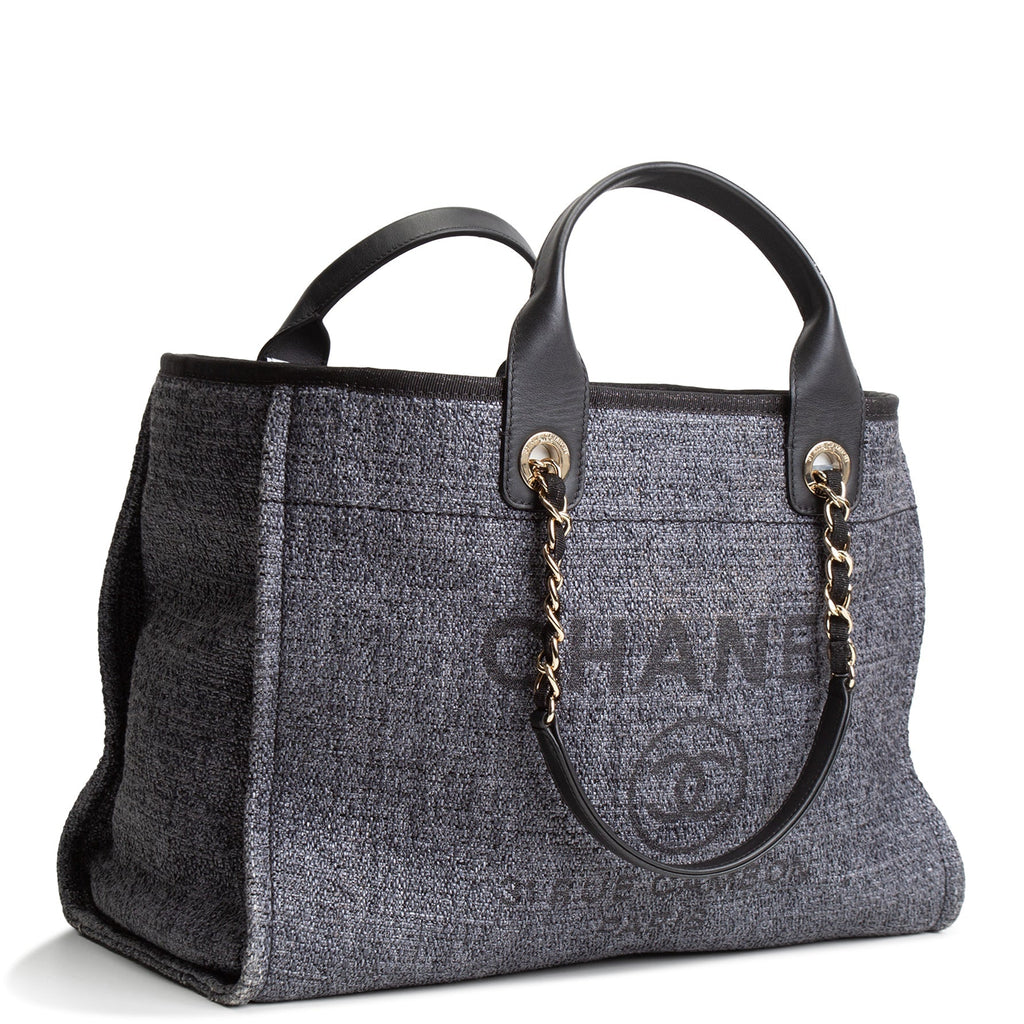 CH Lurex Medium Deauville Shopping Tote - Navy