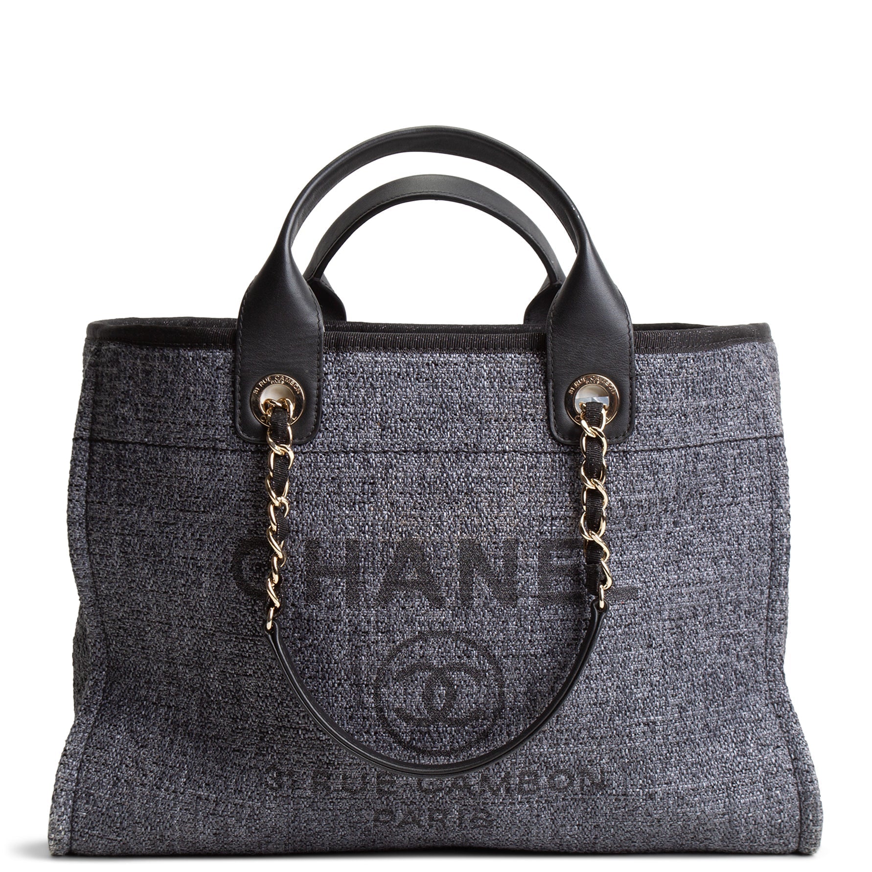 CH Lurex Medium Deauville Shopping Tote - Navy