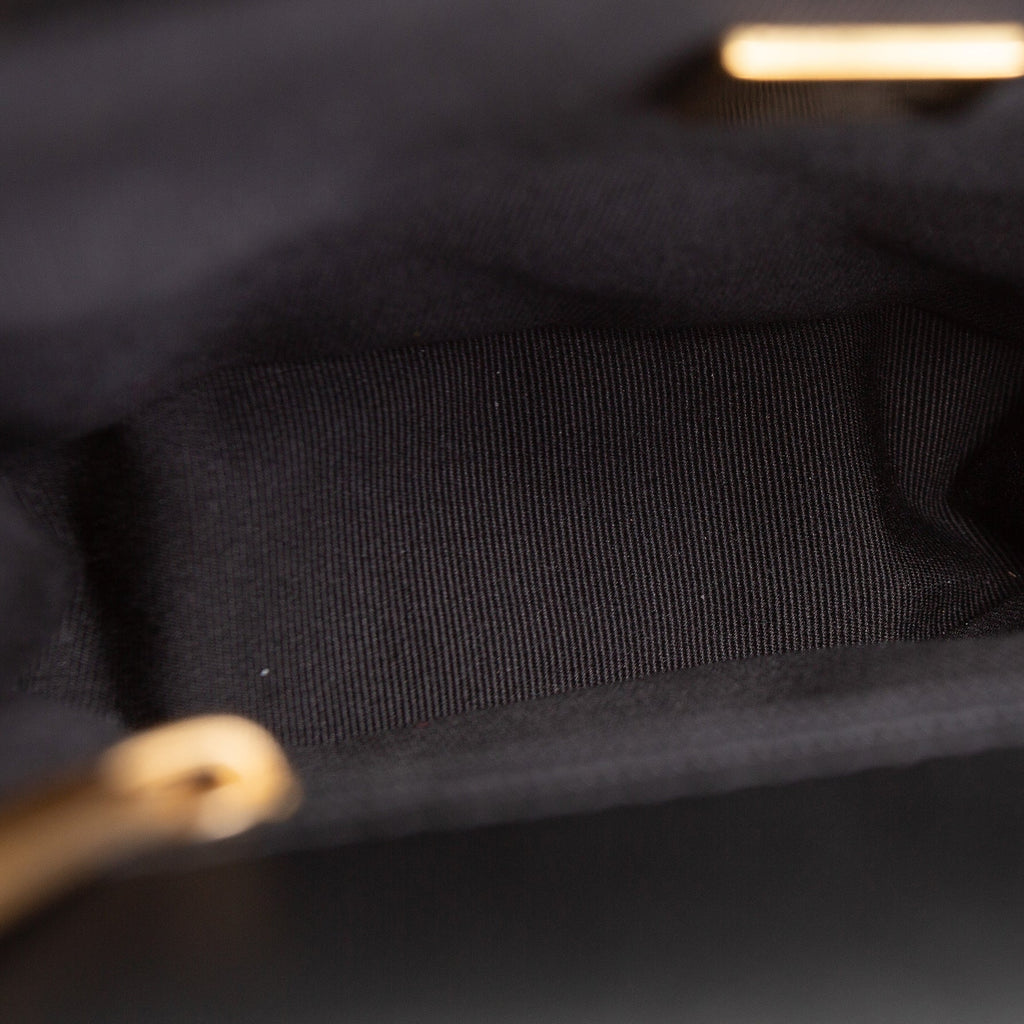 CH Tweed Top Handle School Memory Flap Bag - Black