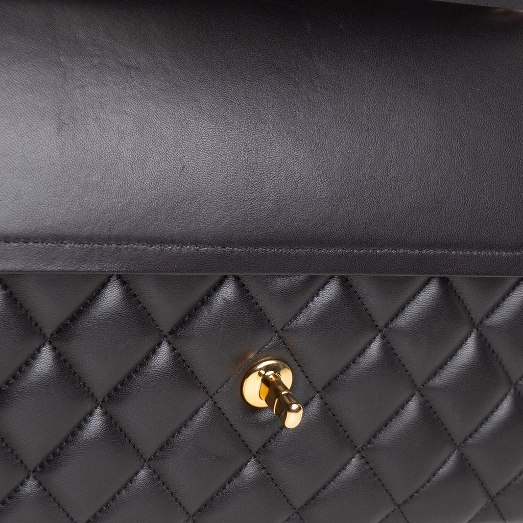 CH Lambskin Jumbo Double Flap - Black
