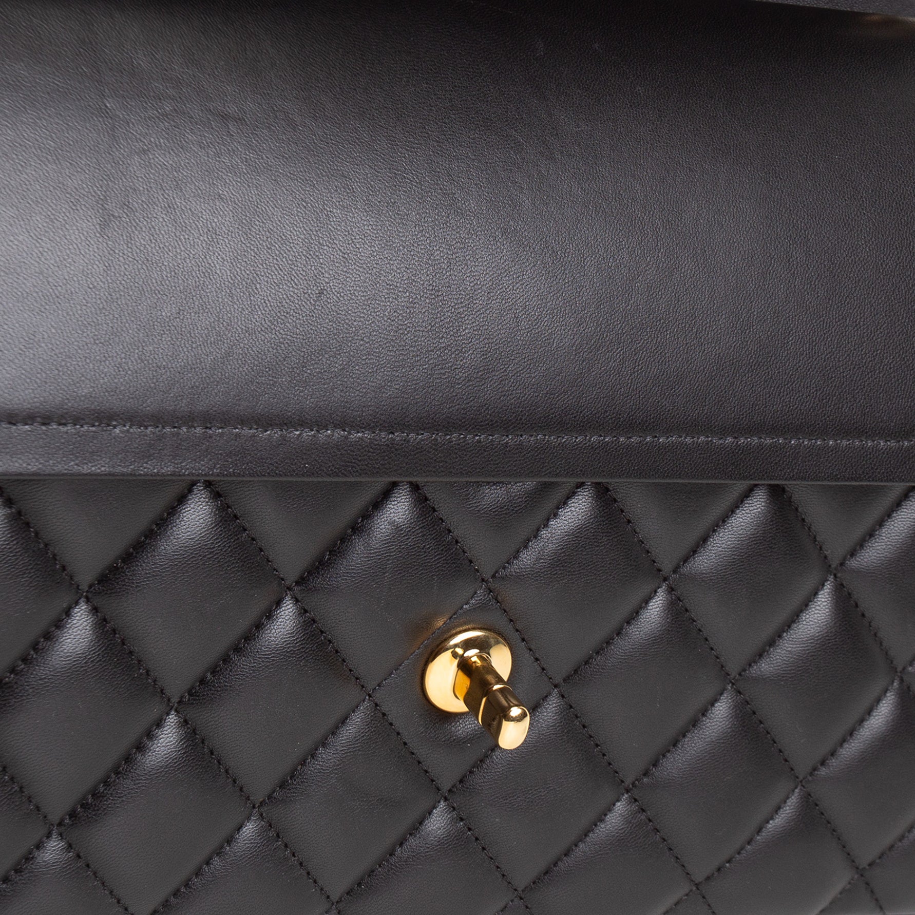 CH Lambskin Jumbo Double Flap - Black