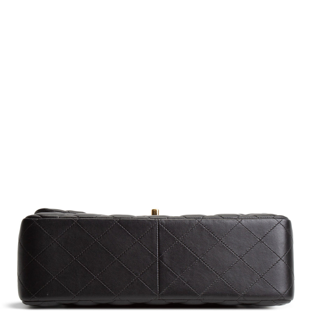 CH Lambskin Jumbo Double Flap - Black
