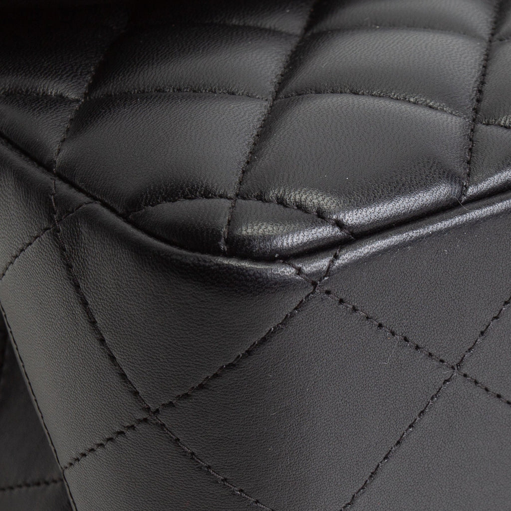 CH Lambskin Jumbo Double Flap - Black