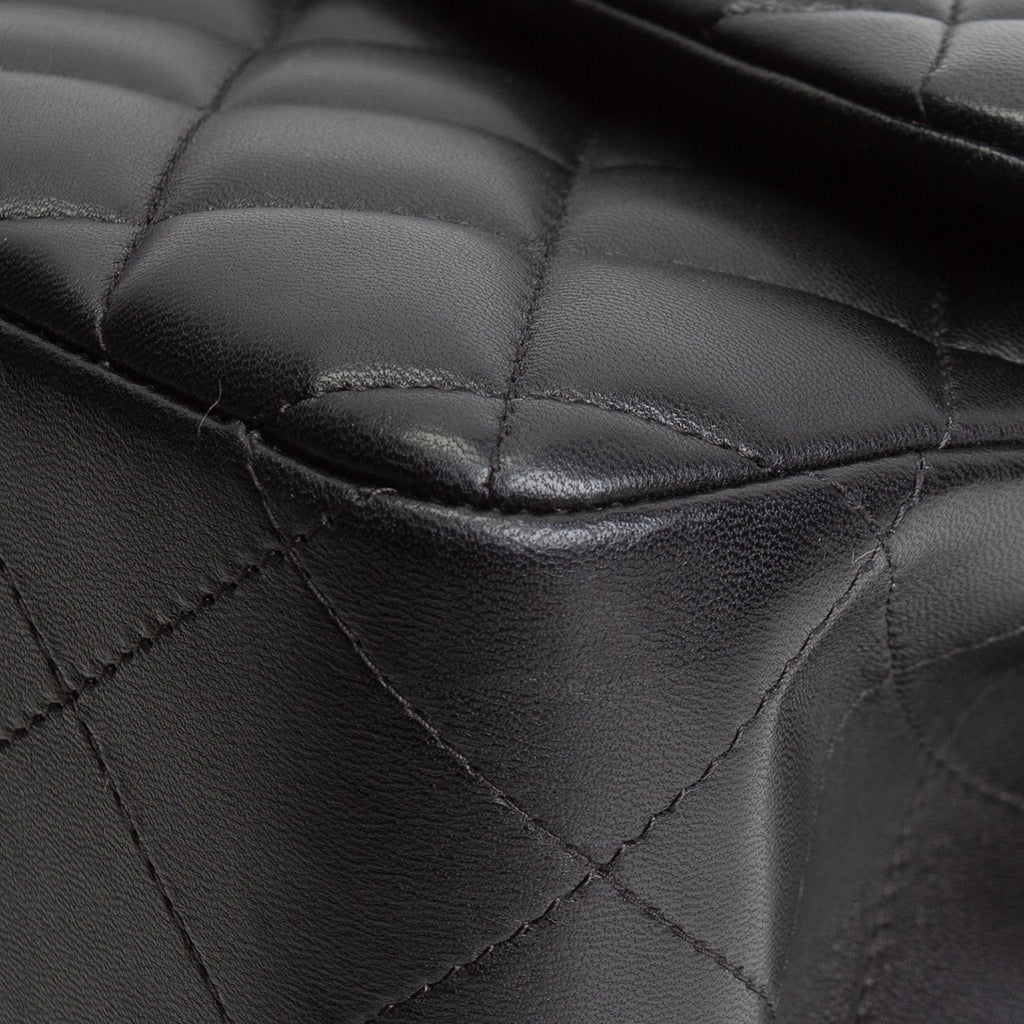 CH Lambskin Jumbo Double Flap - Black