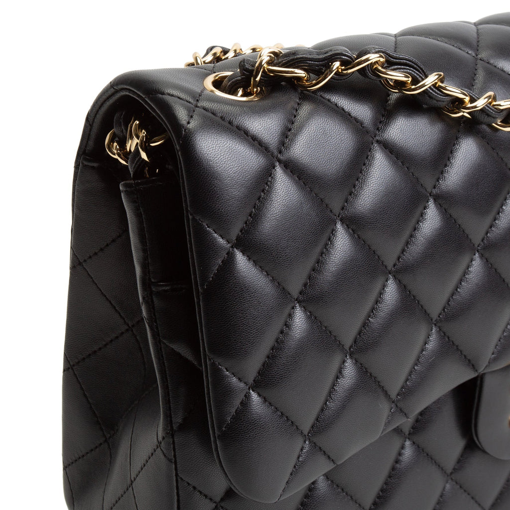 CH Lambskin Jumbo Double Flap - Black