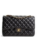 CH Lambskin Jumbo Double Flap - Black