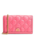 GU GG Matelasse Chain Wallet - Pink