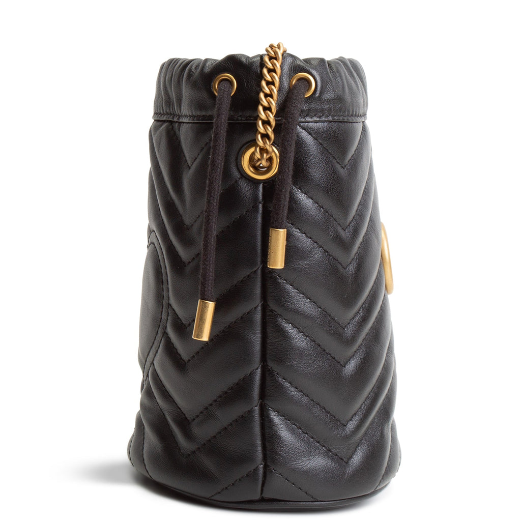GU GG Marmont Small Bucket Bag - Black