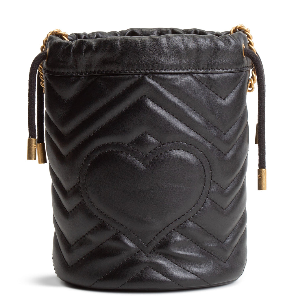 GU GG Marmont Small Bucket Bag - Black