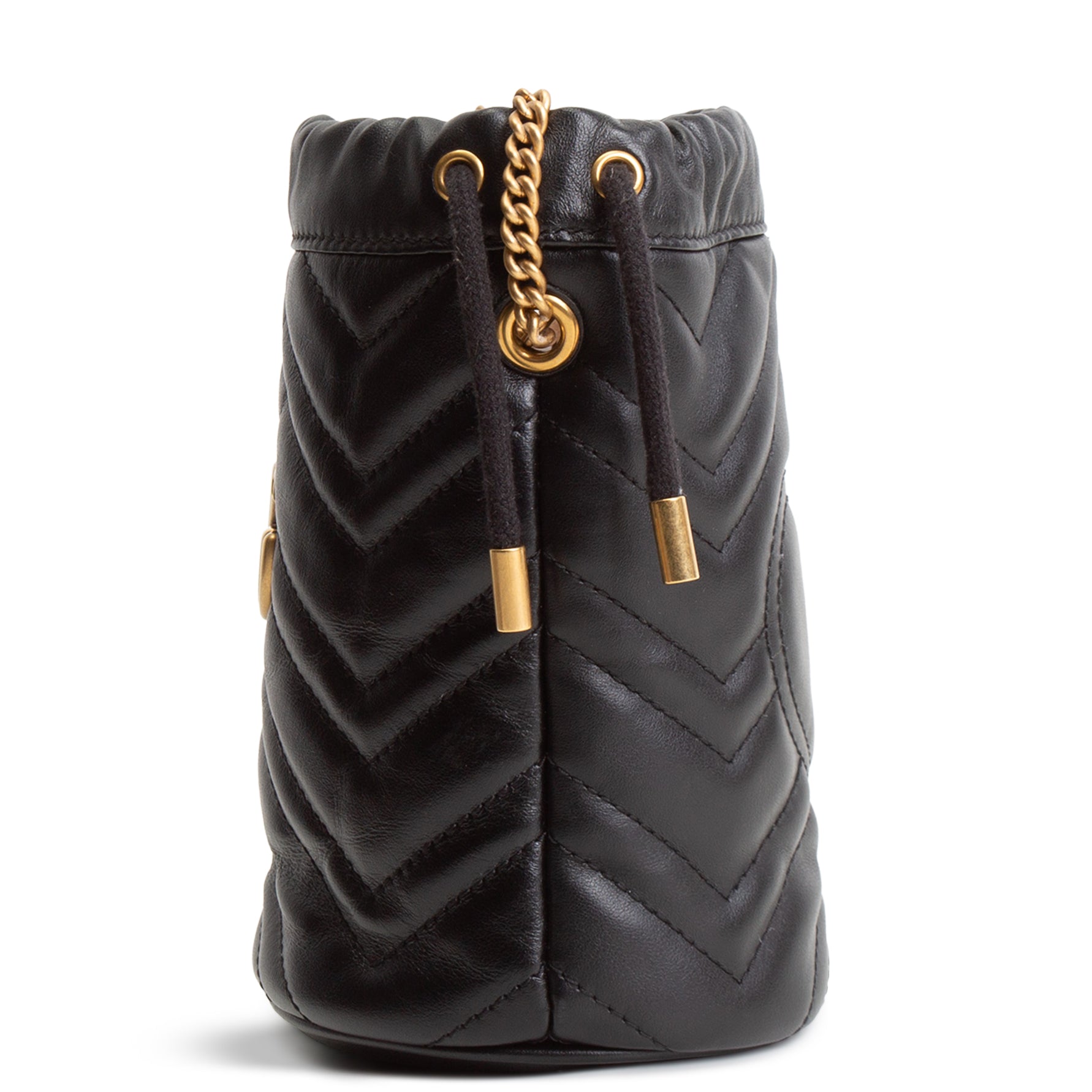 GU GG Marmont Small Bucket Bag - Black