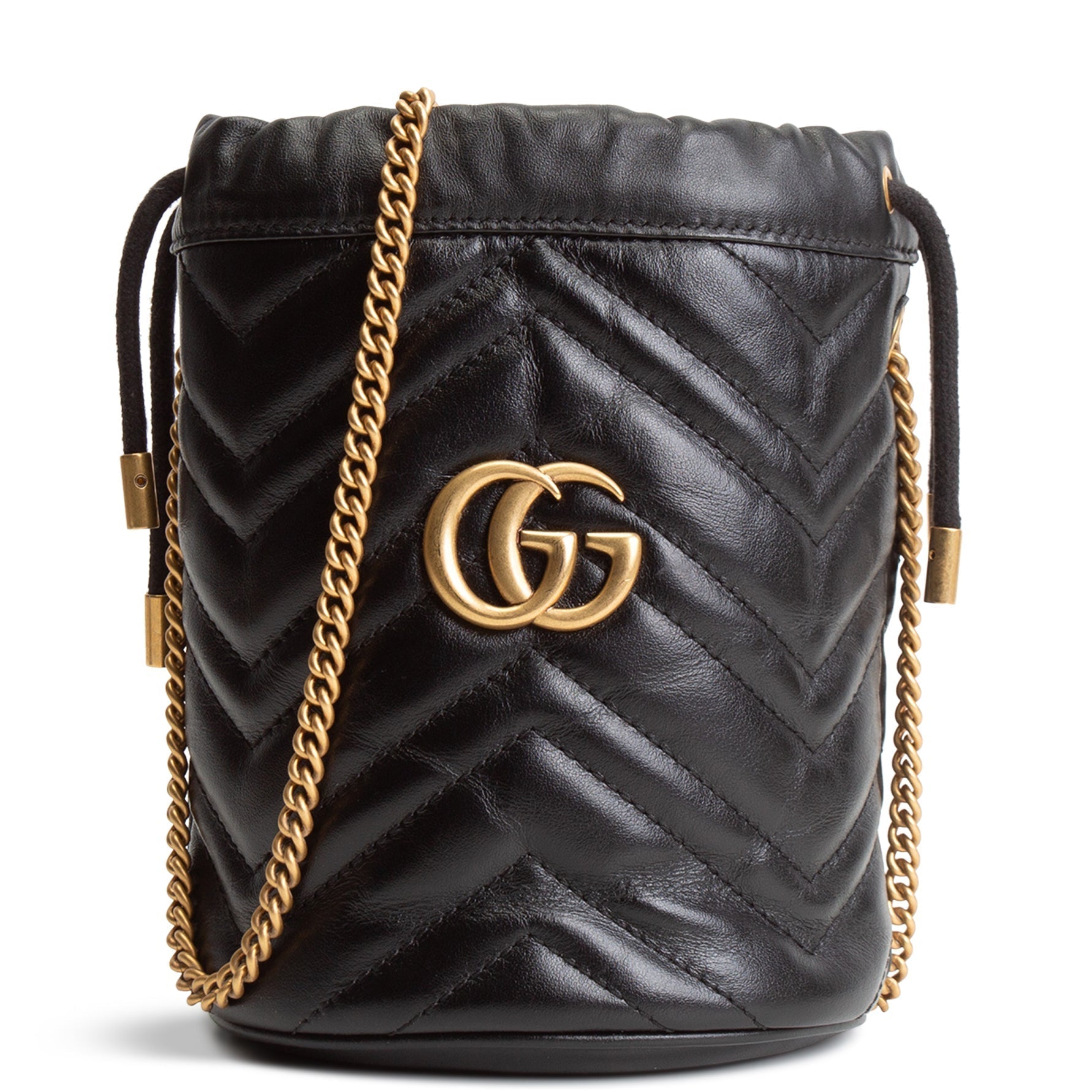 GU GG Marmont Small Bucket Bag - Black