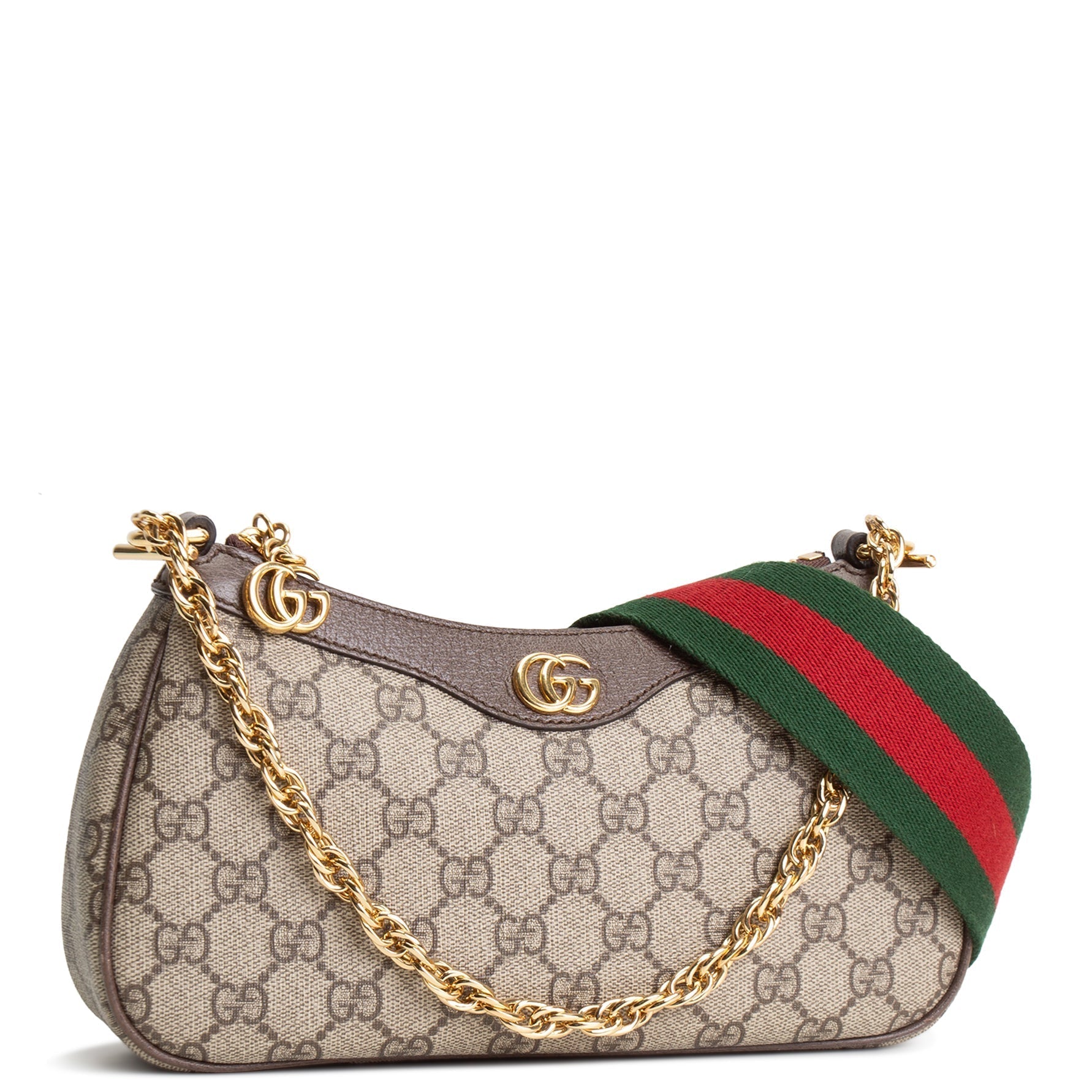 GU GG Supreme Ophidia Small Shoulder Bag - Beige & Ebony