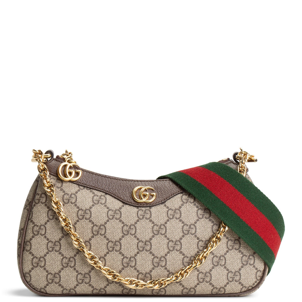 GU GG Supreme Ophidia Small Shoulder Bag - Beige & Ebony