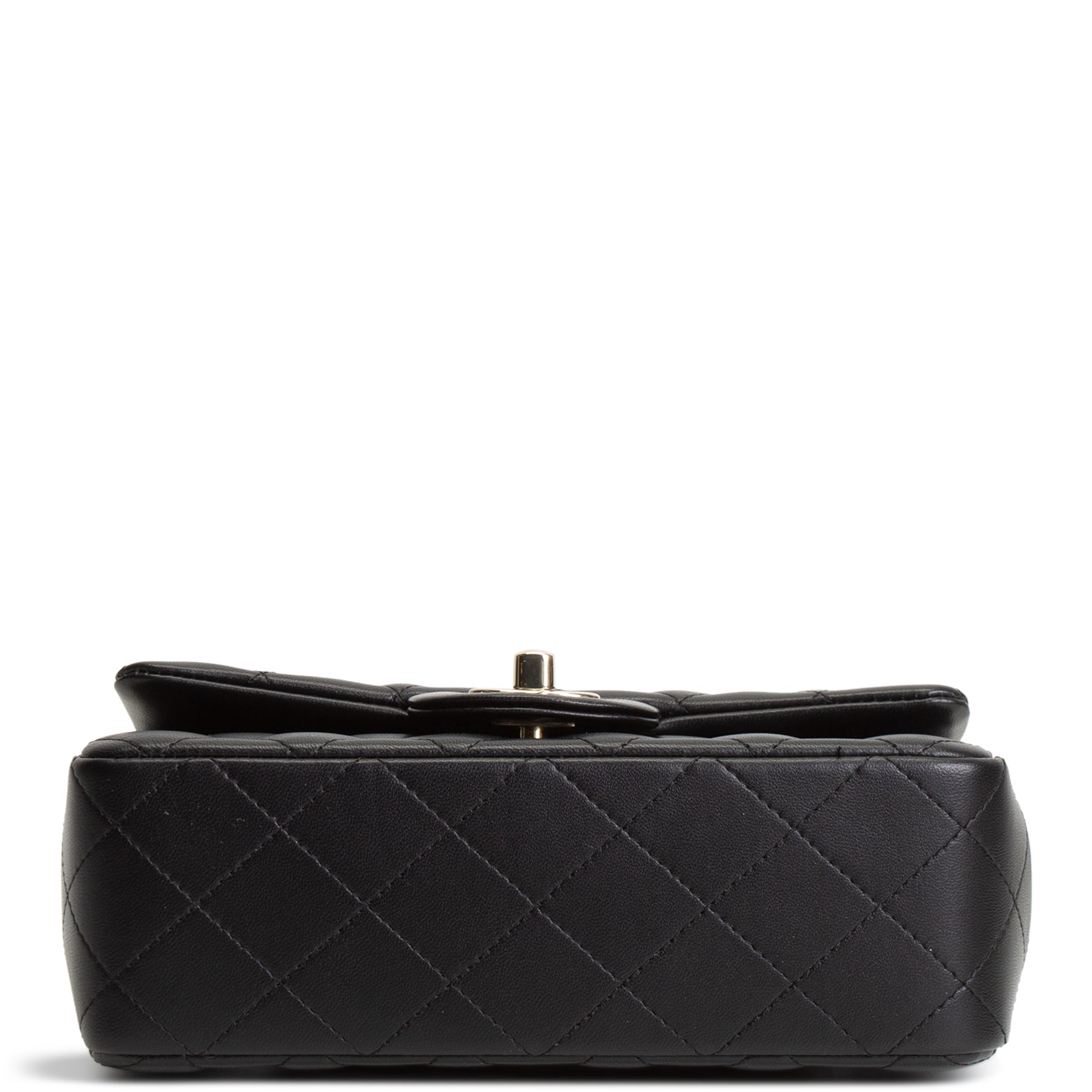 CH Quilted Lambskin Rectangular Flap Top Handle Mini - Black