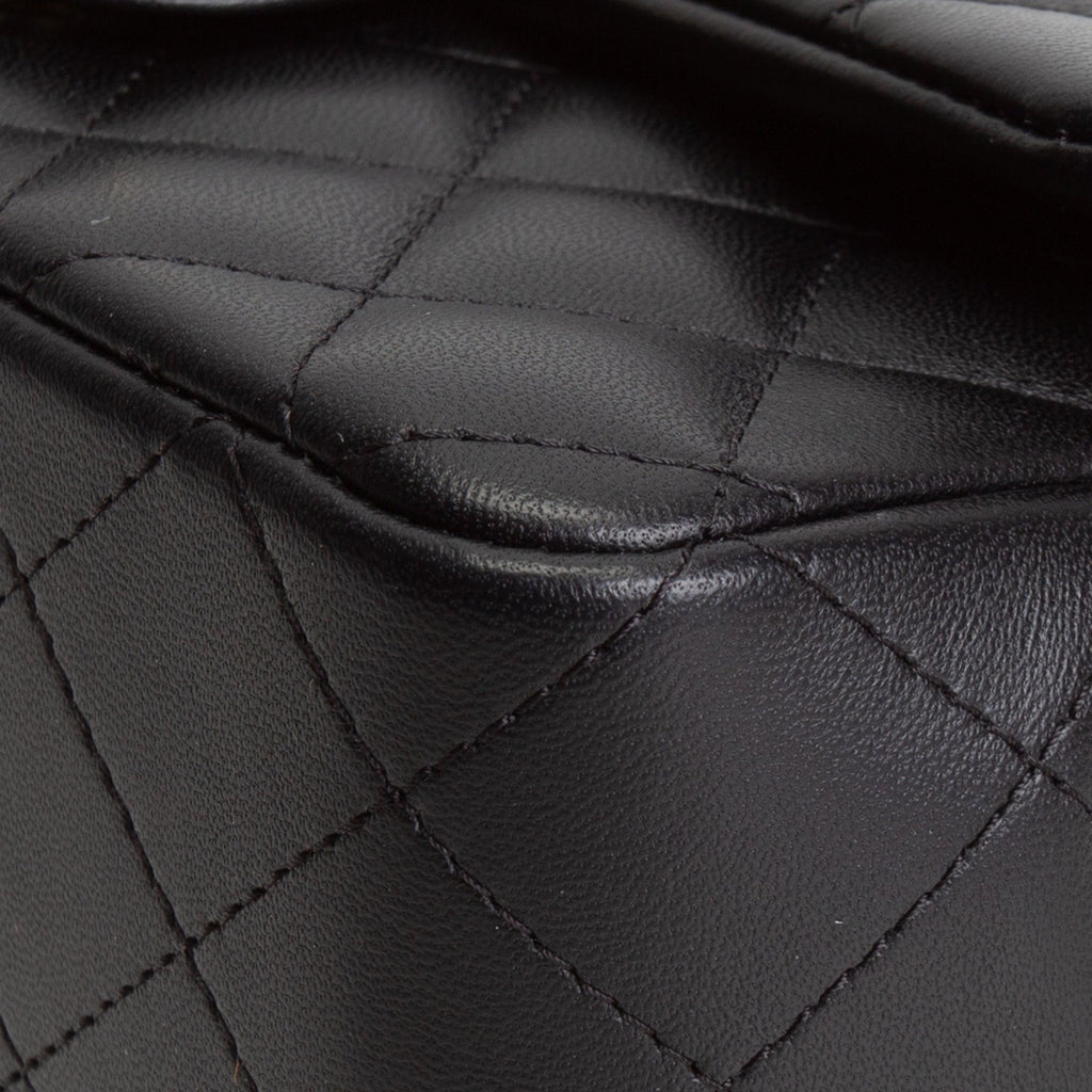 CH Quilted Lambskin Rectangular Flap Top Handle Mini - Black