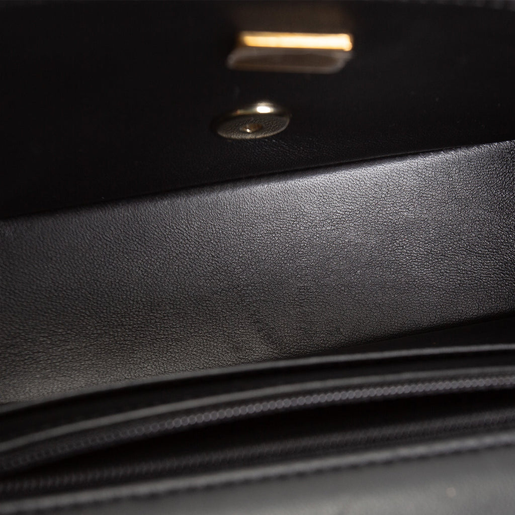 CH Quilted Lambskin Rectangular Flap Top Handle Mini - Black