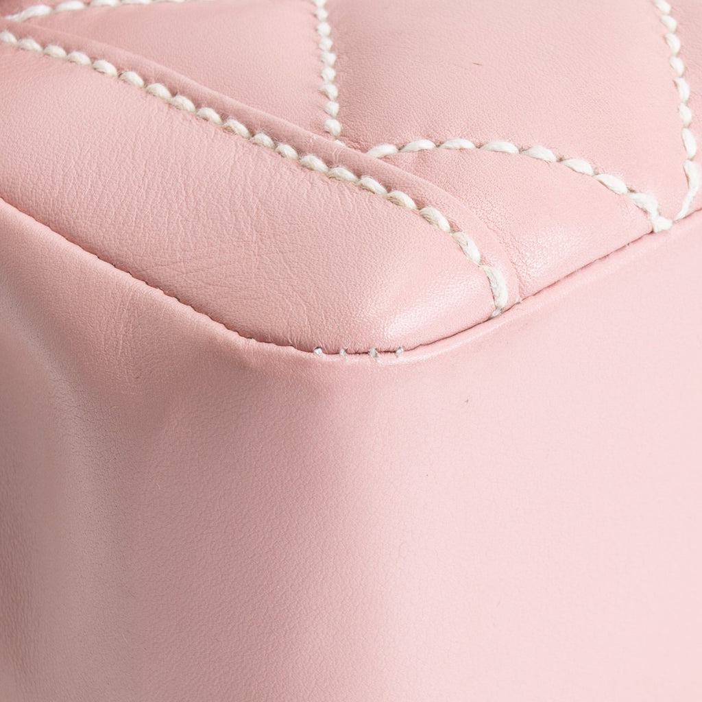 CH Vintage Surpique Wild Stitch Quilted Top Handle Bag - Pink