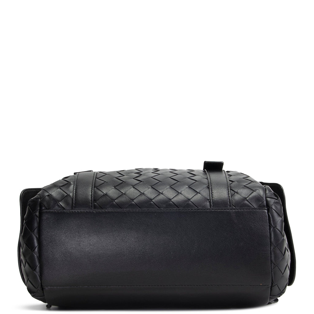 BT VENETA Leather Intrecciato Back To School Backpack - Black