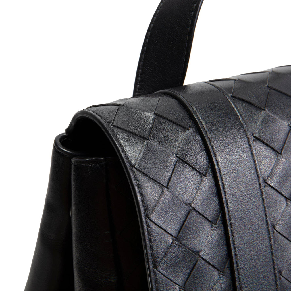 BT VENETA Leather Intrecciato Back To School Backpack - Black