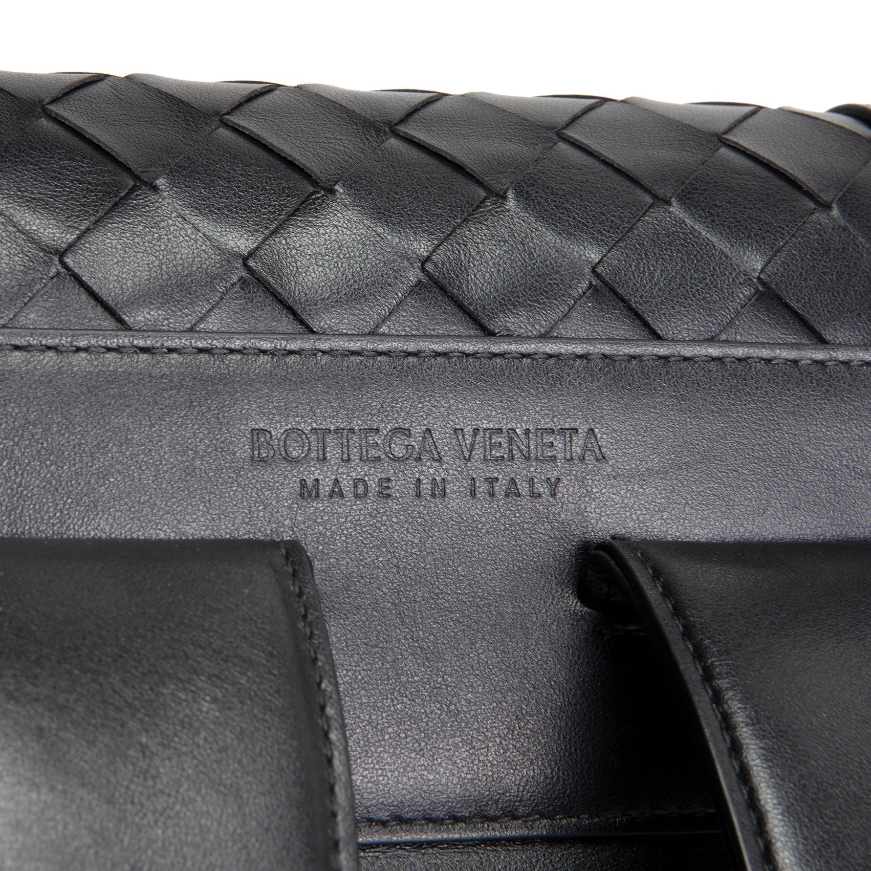 BT VENETA Leather Intrecciato Back To School Backpack - Black
