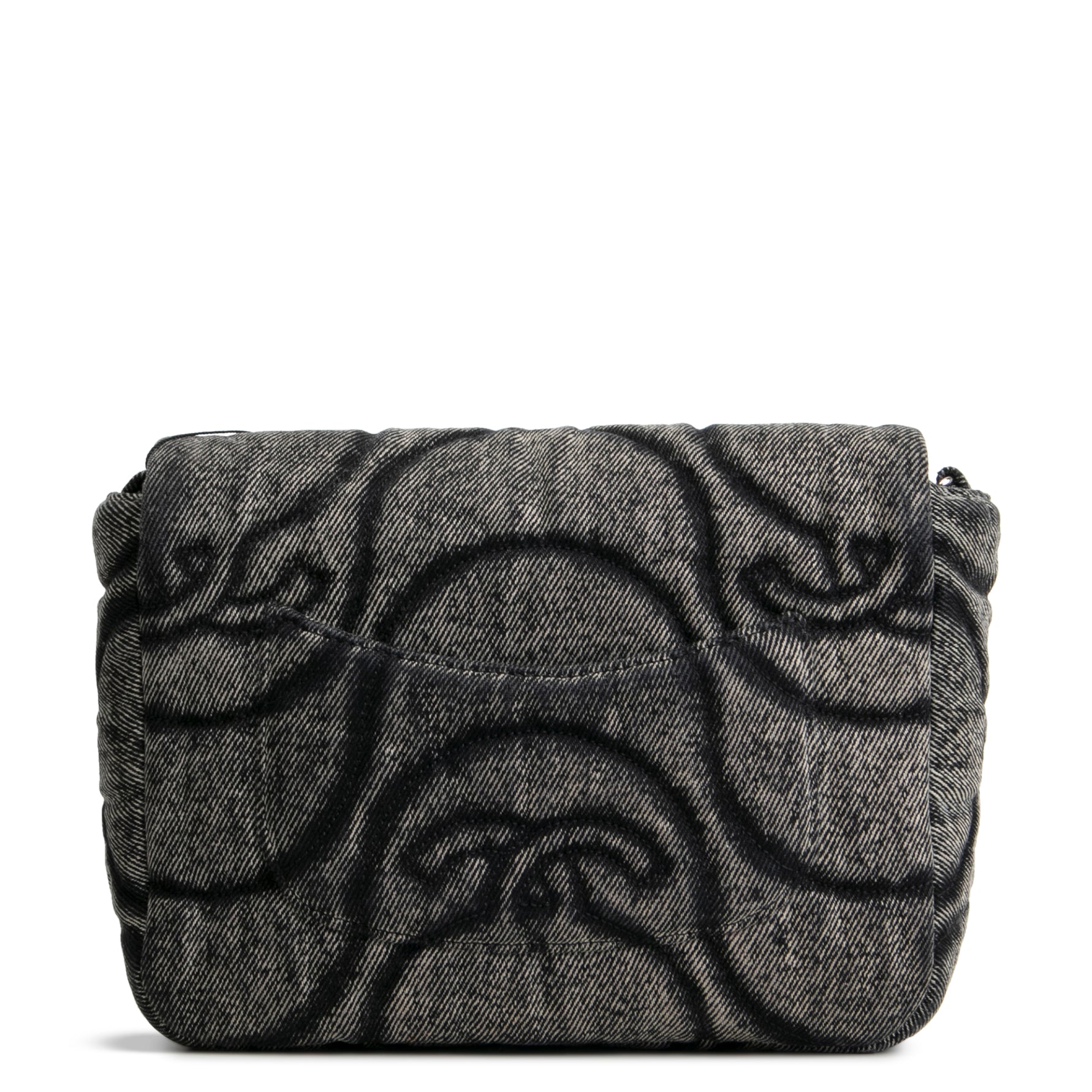 CH CC Denim Wave Flap Bag - Gray