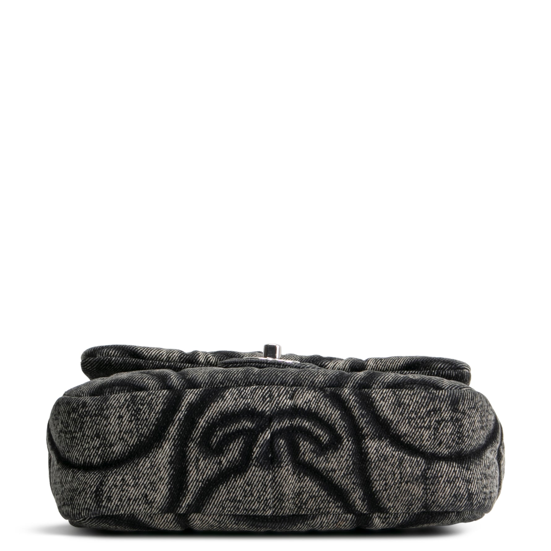 CH CC Denim Wave Flap Bag - Gray