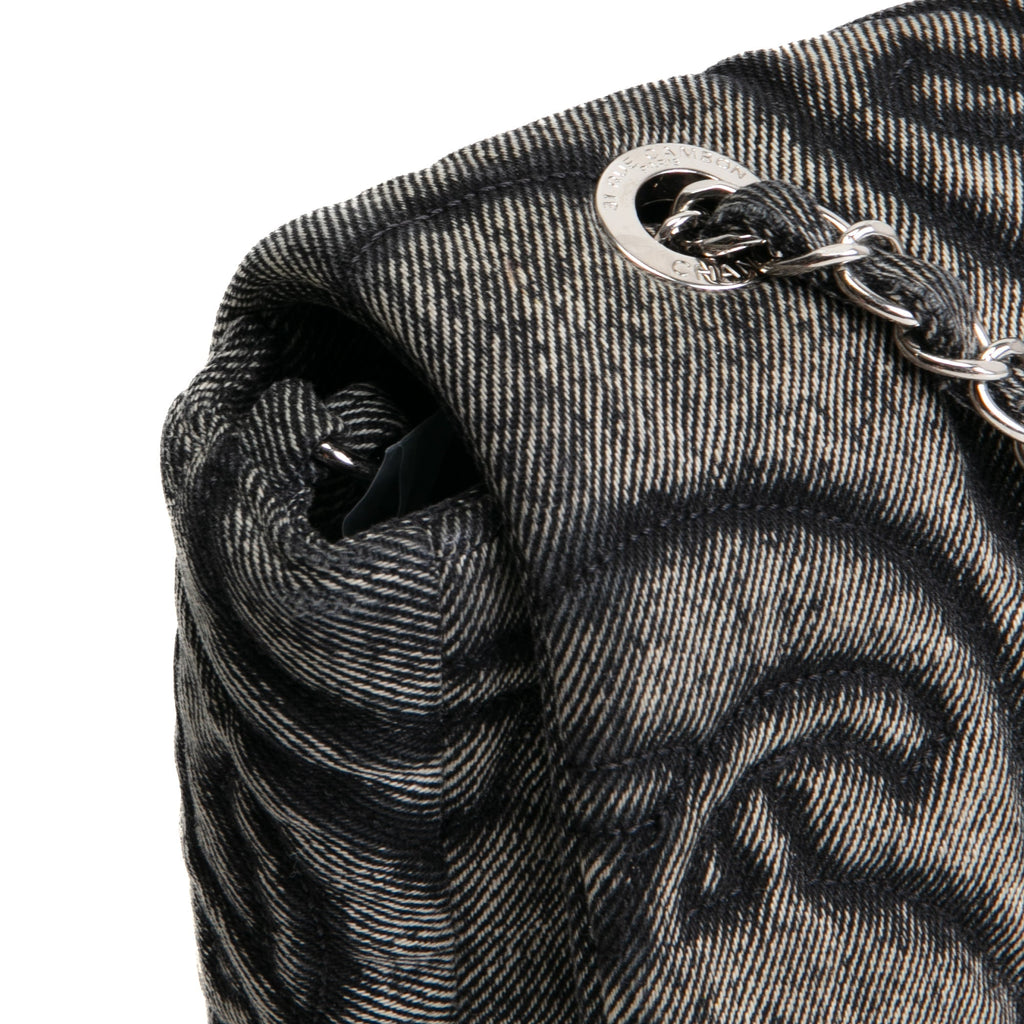 CH CC Denim Wave Flap Bag - Gray