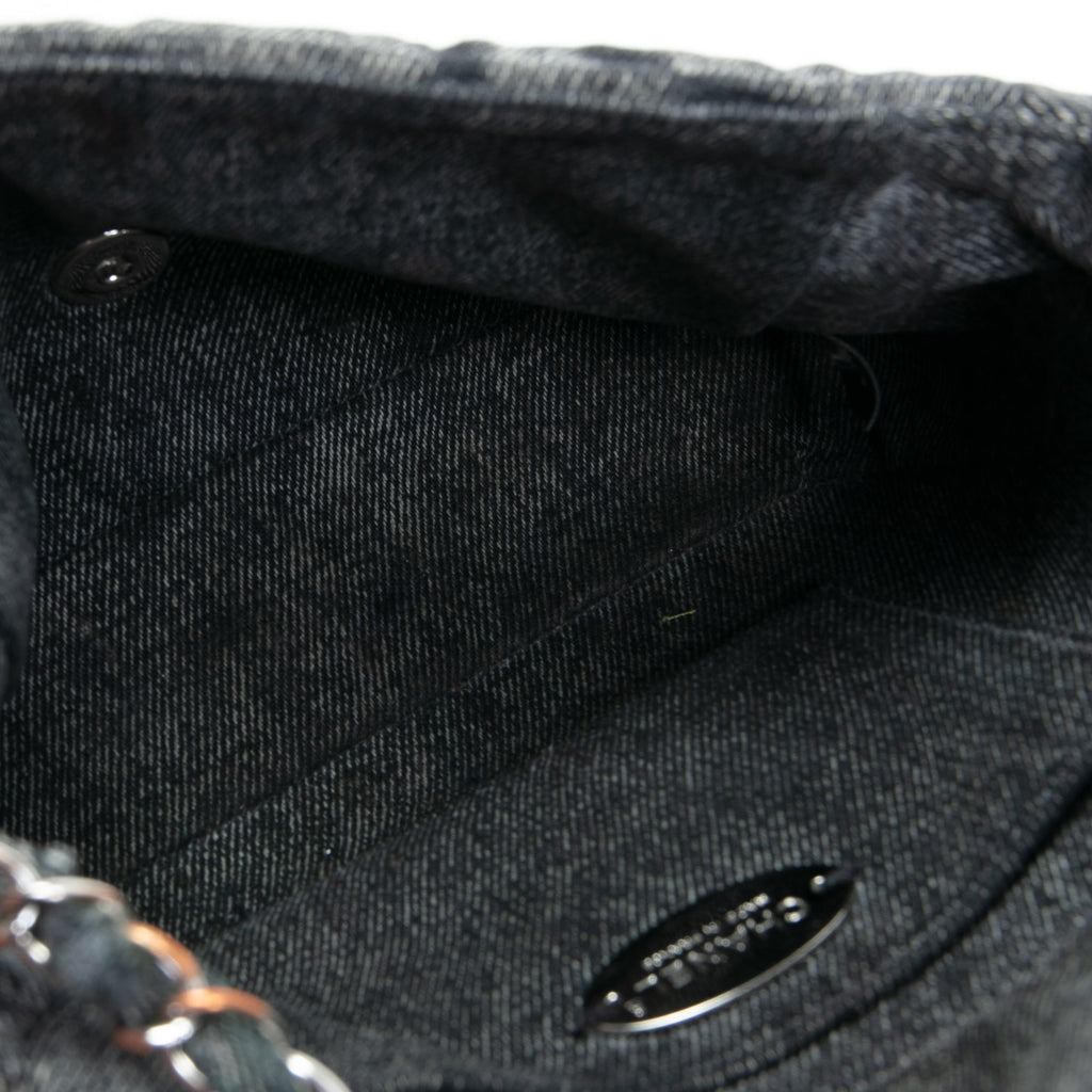 CH CC Denim Wave Flap Bag - Gray